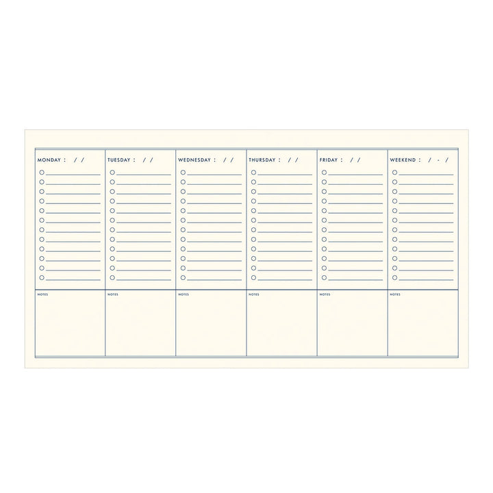 Ruler Grid Weekly Desktop Planner, 2 Colors