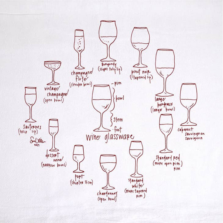 Wine Glassware Tea Towel