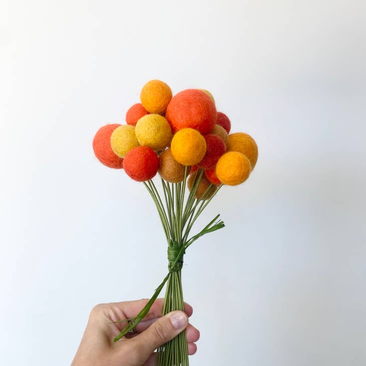 Orange Pop Felt Flower Bouquet, Large