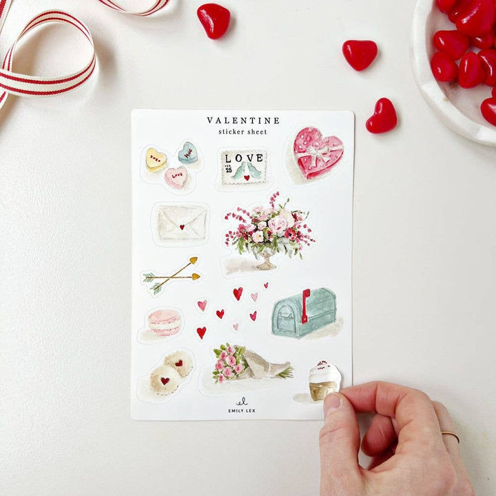 Valentine Stickers, 2 sheets