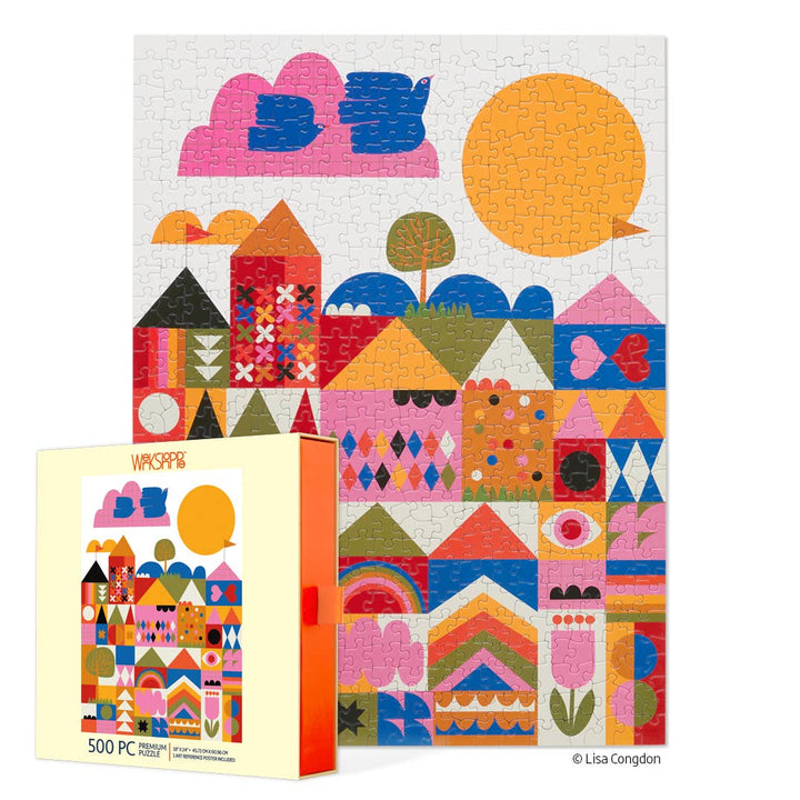 Happy Town Puzzle, 500 Pieces