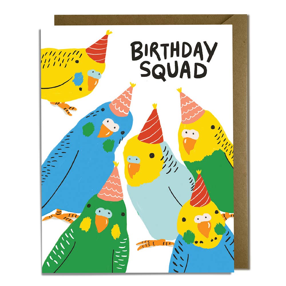 Parakeets Birthday Card