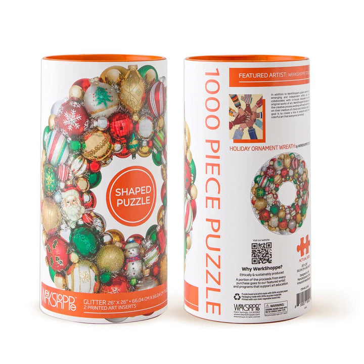 Holiday Ornament Wreath Puzzle, 1000 Pieces
