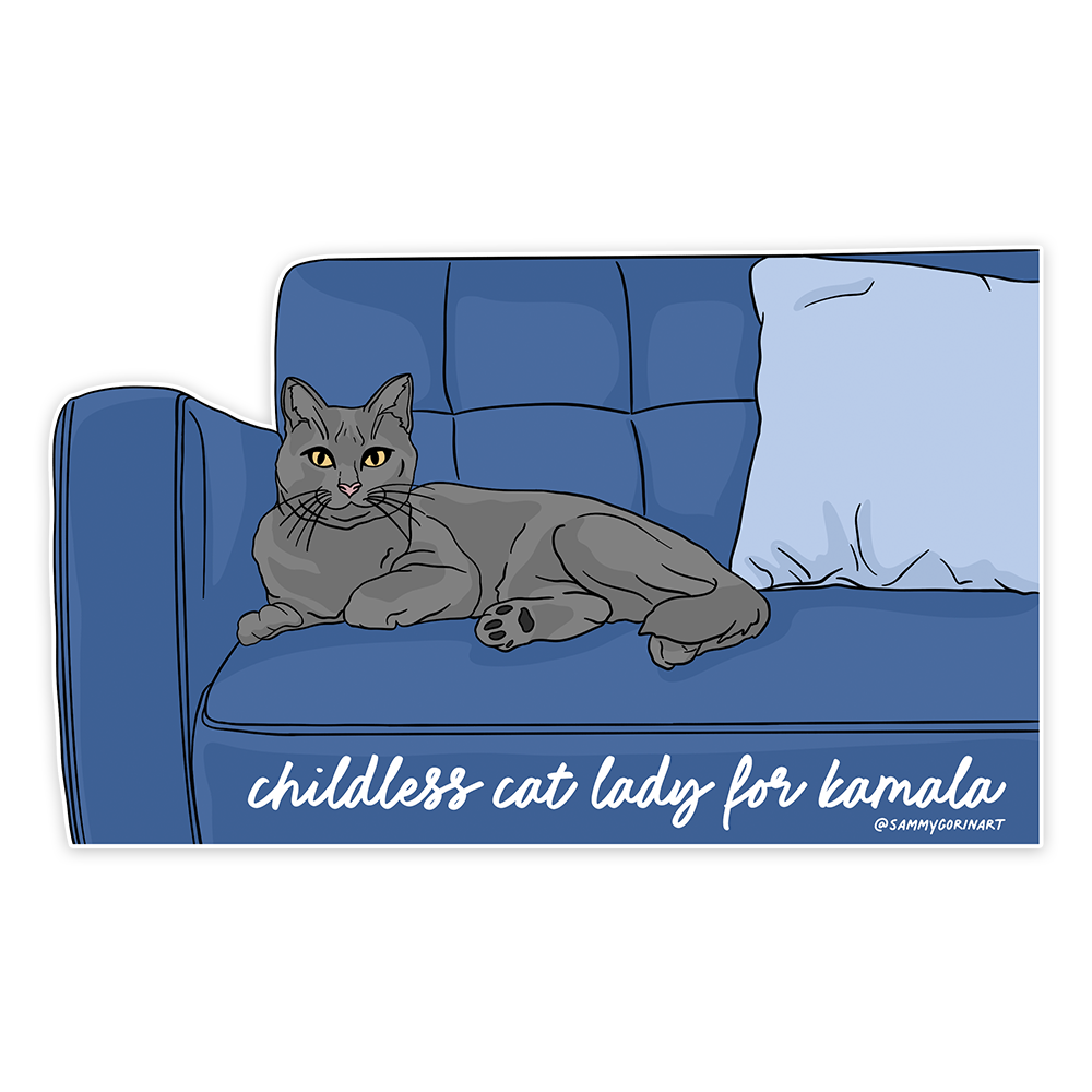 Childless Cat Lady for Kamala Sticker