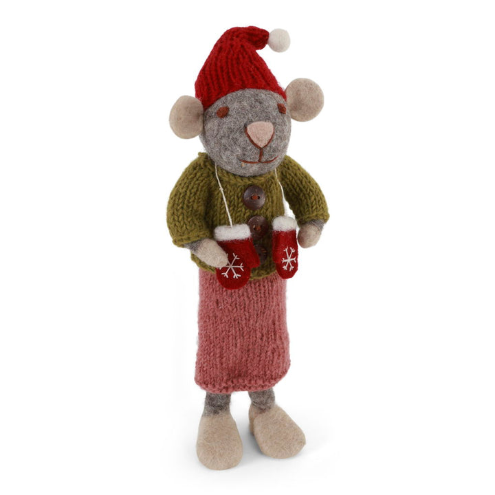 Felt Mouse with Mittens, 2 Sizes