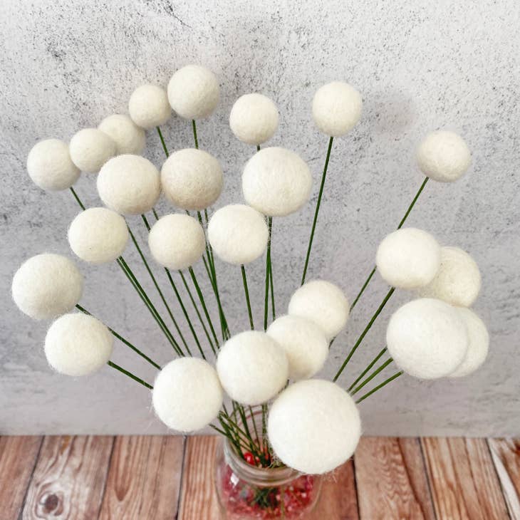 Wool Flowers, 3 sizes, 16 colors