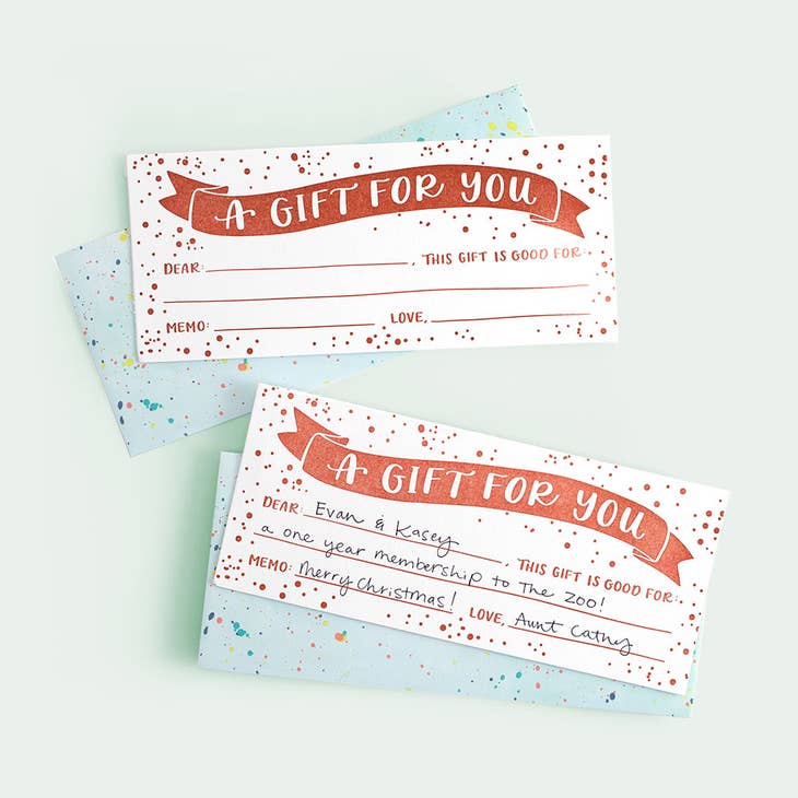 Good For: Speckle Gift Voucher Set