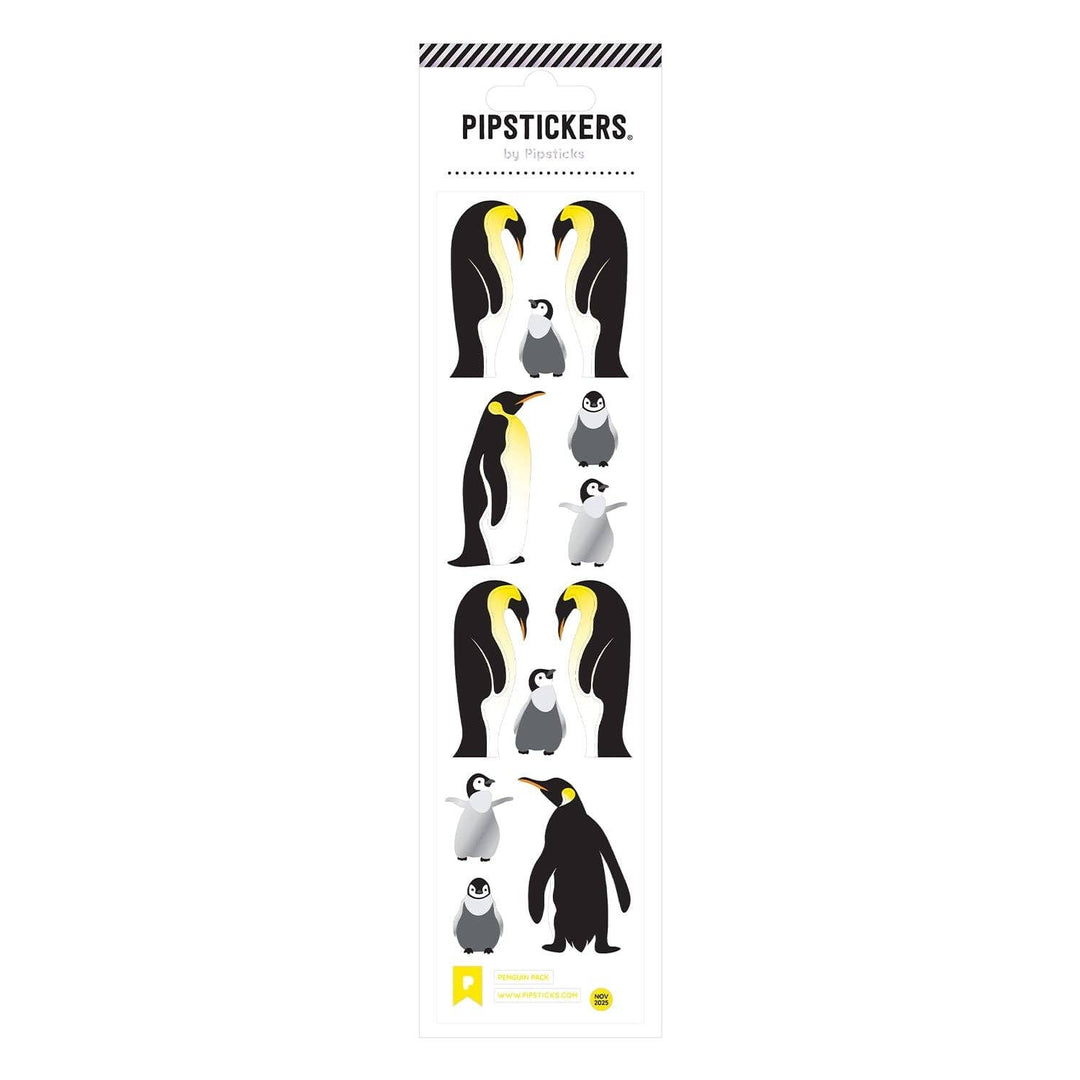 Pack of Pipstickers with penguin illustrations on a white background