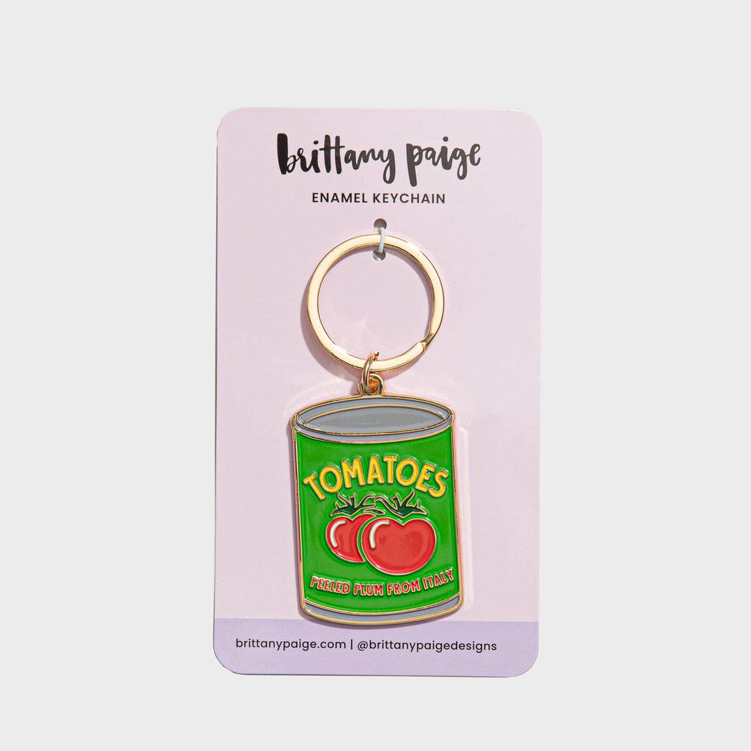 Tomato Can Enamel Keychain