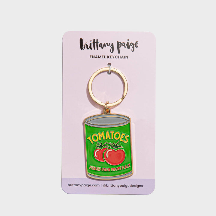 Tomato Can Enamel Keychain