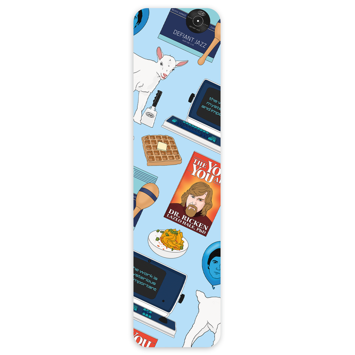 Bookmark with iconic images from program Severance