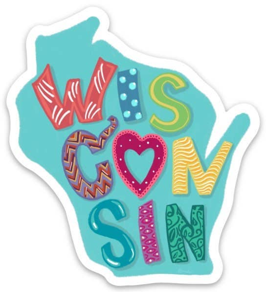 Wisconsin Colorful Letters Sticker
