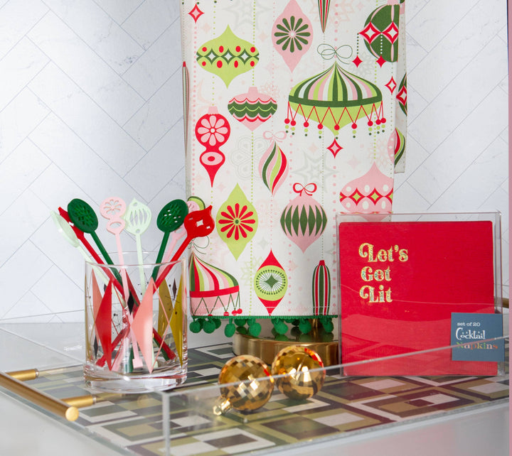 Holiday Ornament Drink Stirrer, Box of 8