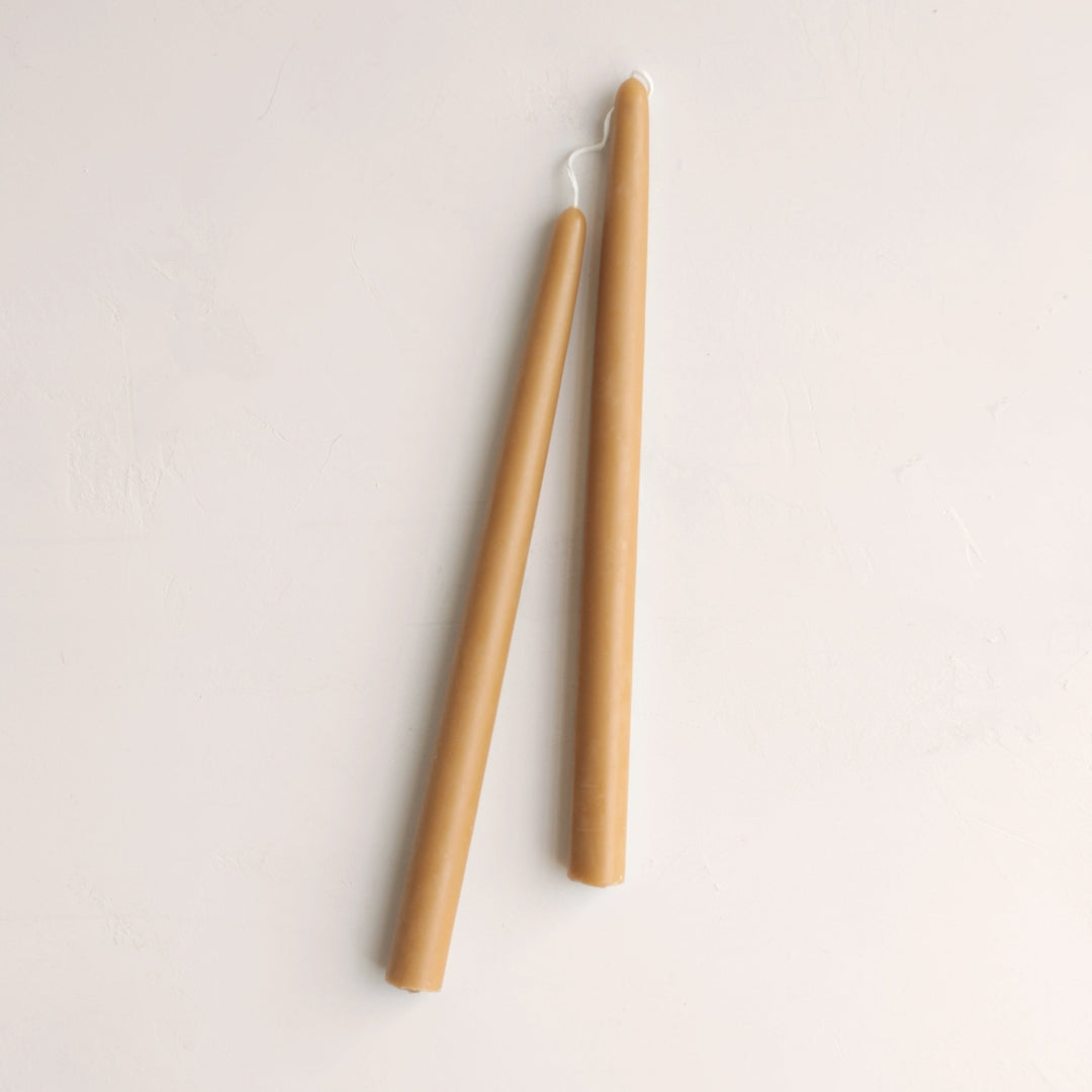 Beeswax Handmade Taper Candles, 12", 4 Colors