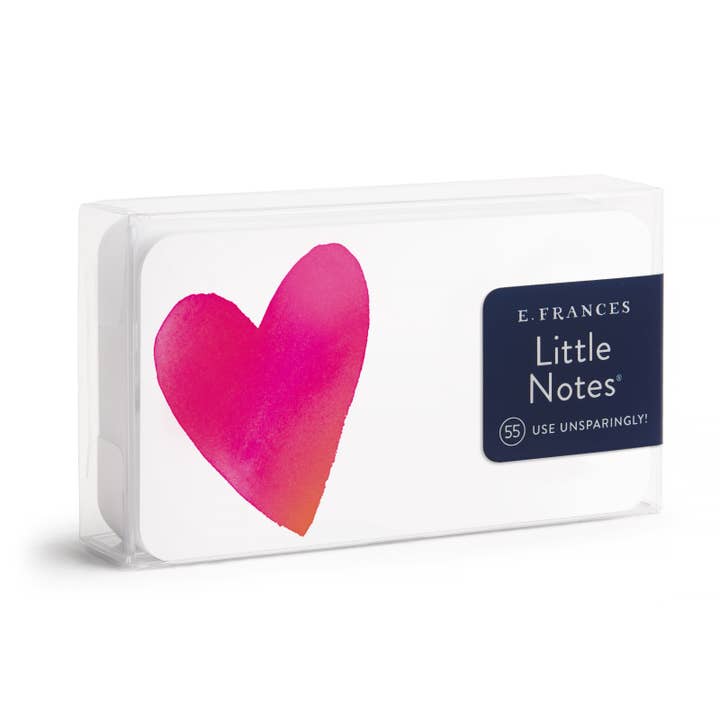 Pack of little notes with large red heart on a white card.