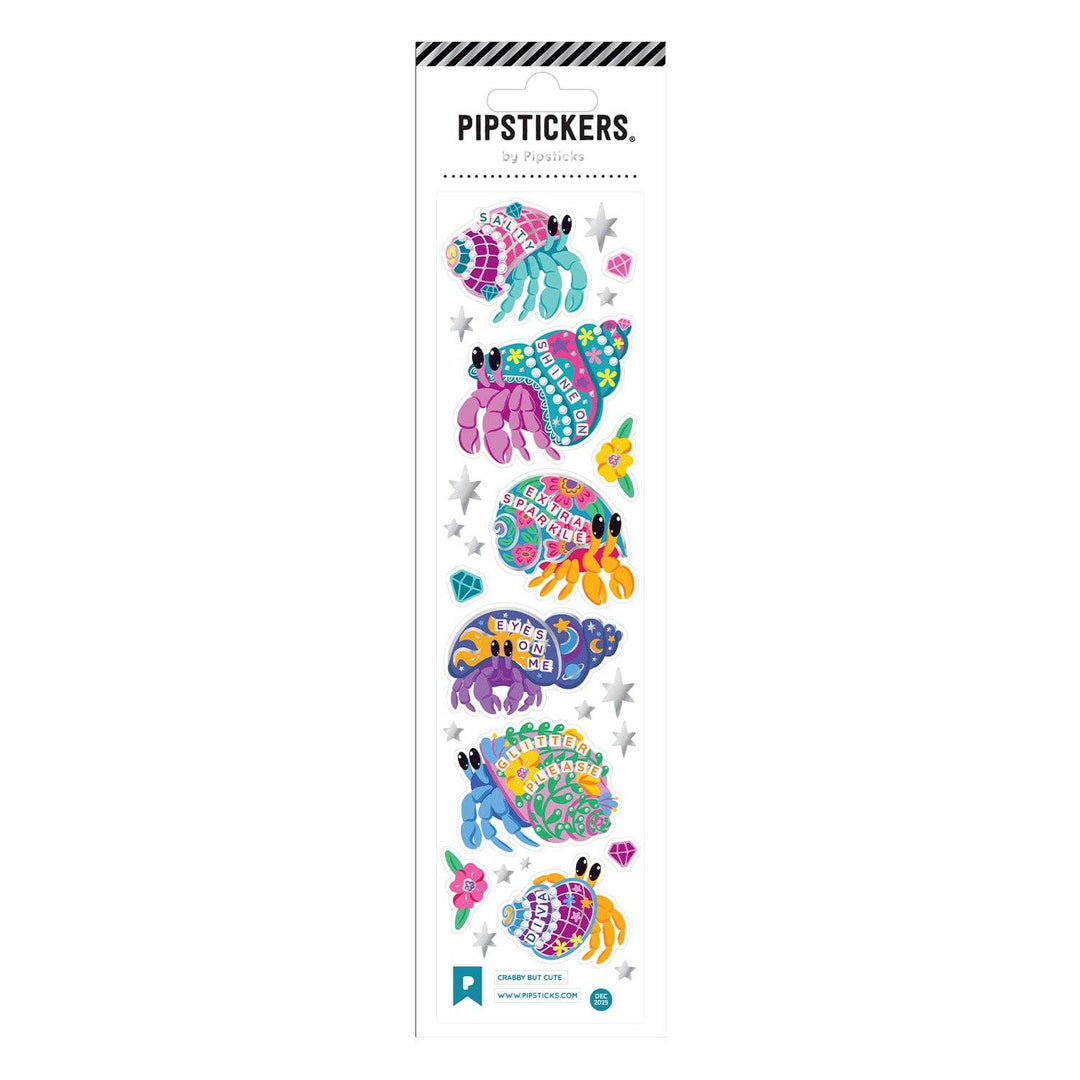 Sheet of colorful stickers with various designs on a white background, featuring the brand 'PipStickers'.