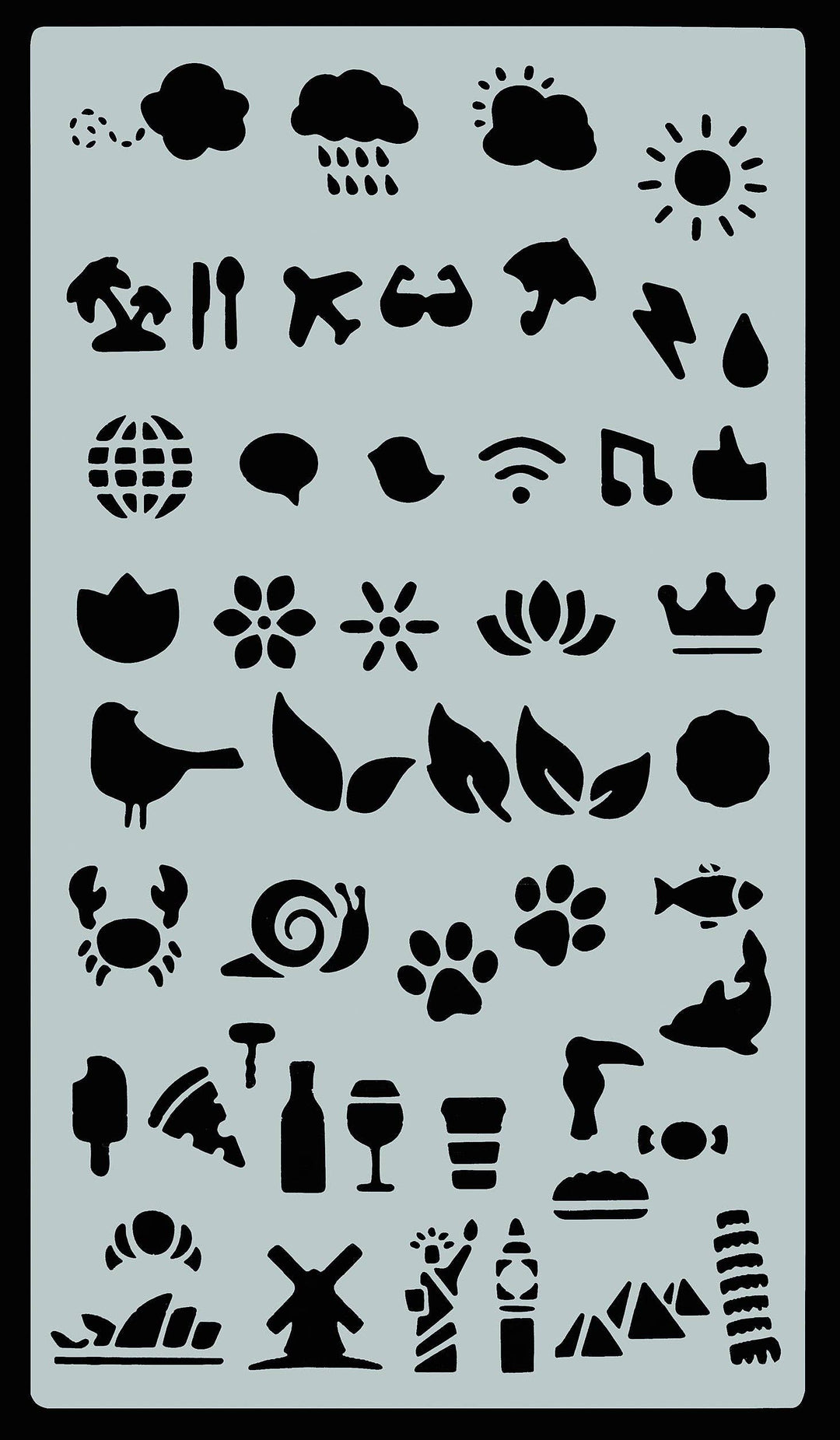 Collection of various stencils.