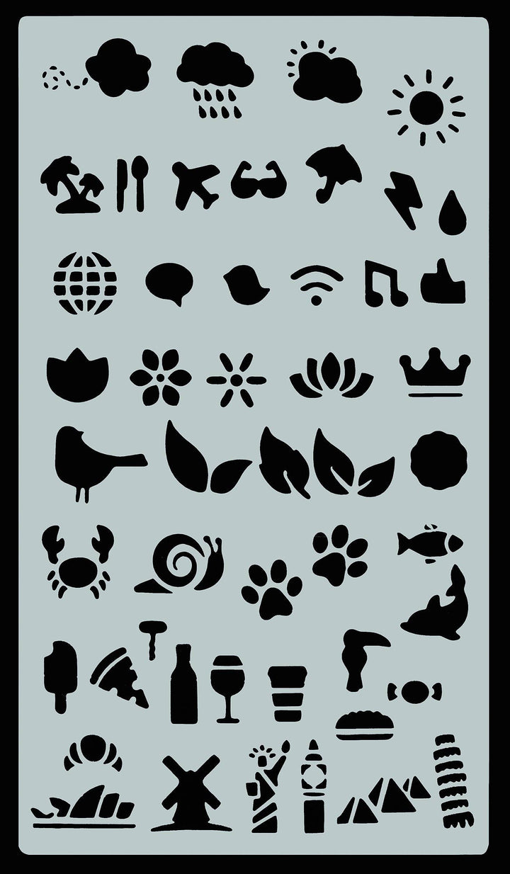 Collection of various stencils.