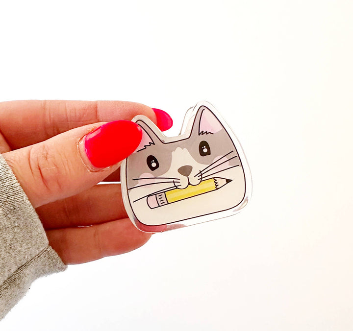 Pencil and Cat Paper Clip