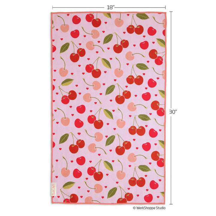 Cherry Hearts Microfiber Dish Towel