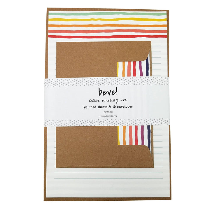 Rainbow Stripe Stationery Set