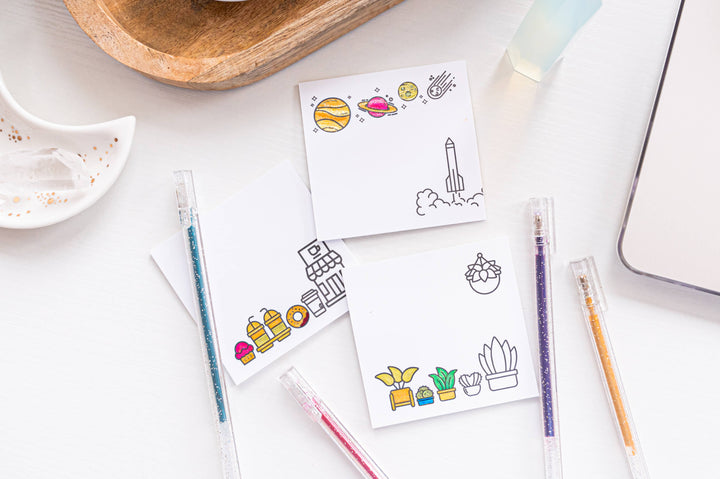 Color Your Own Post-its, Set of 3