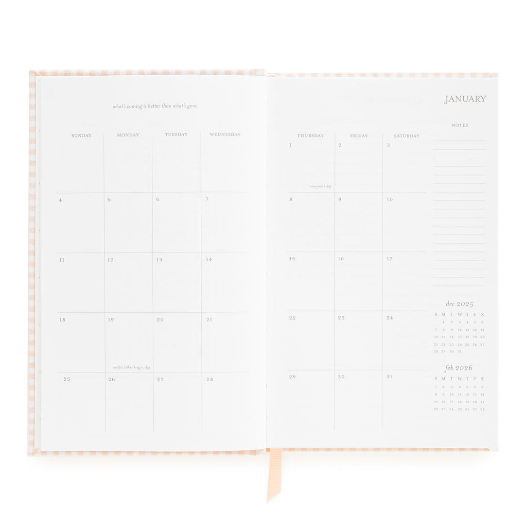 The month of January spread across two pages.