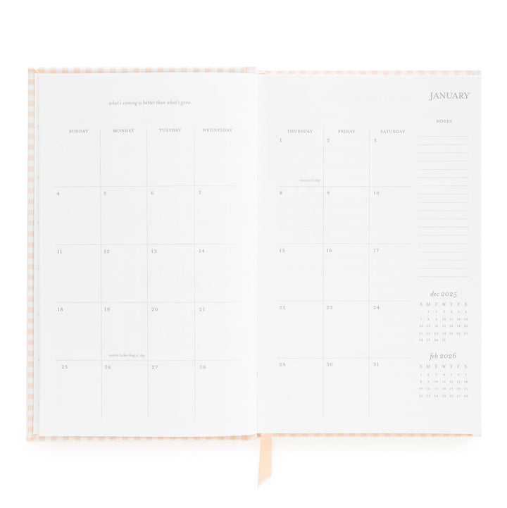 The month of January spread across two pages.