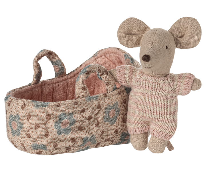 Baby Mouse in Carry Cot, 2 Colors