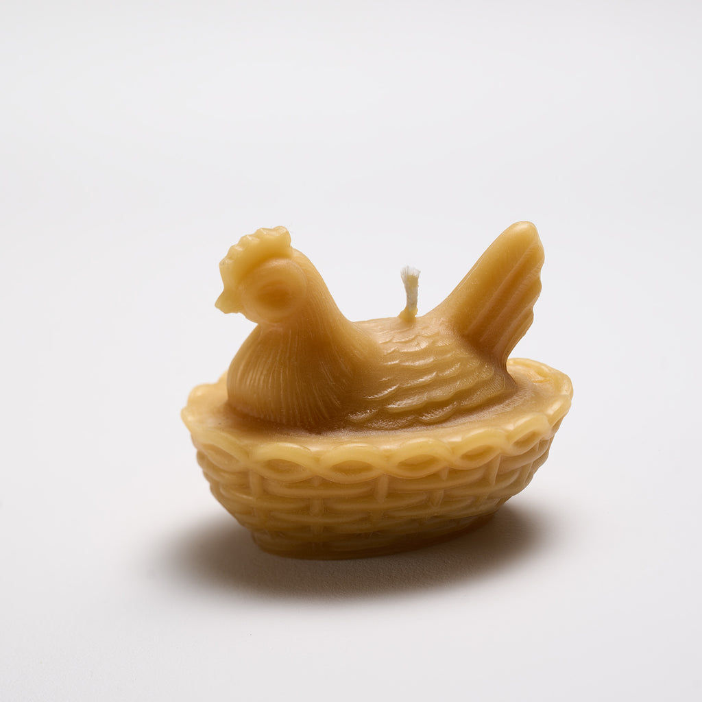 Nested Hen Beeswax Candle, Boxed, 5 Colors