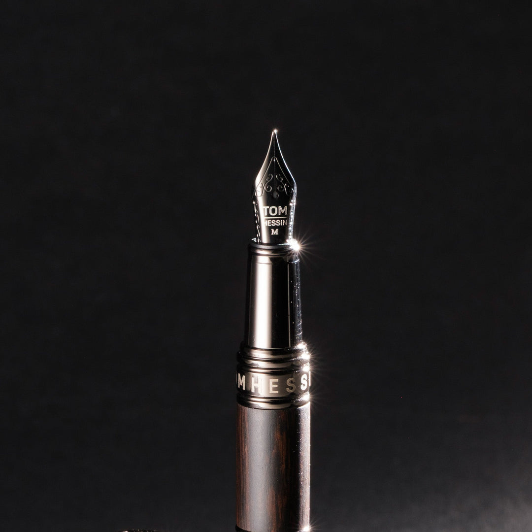 Close up of nib stamped with Tom Hessin.