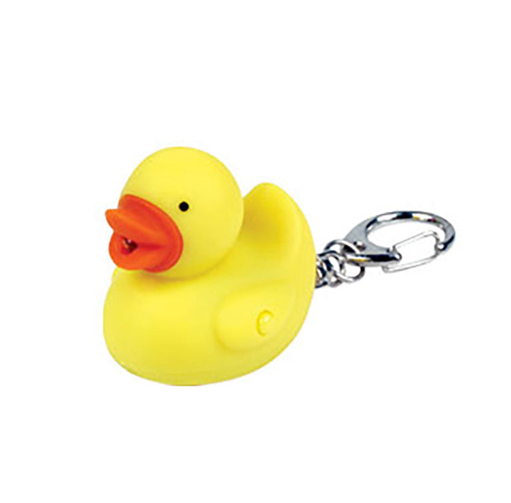 Duck-shaped fob with silver clasp for keys.