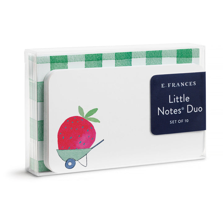 Pack of E. Frances Little Notes Duo with strawberry design.