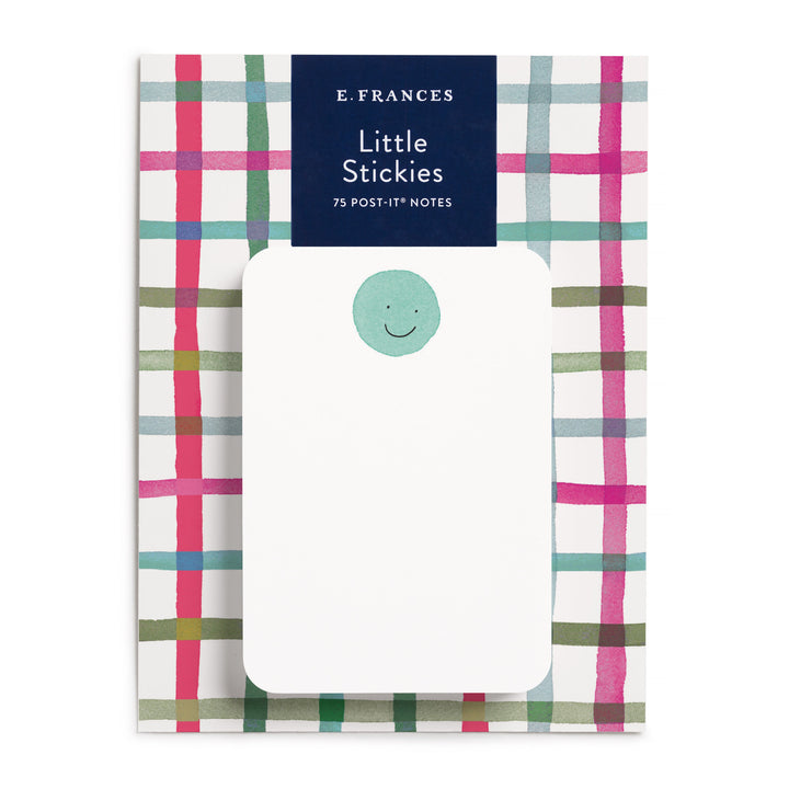 Pack of E. Frances Little Stickies with plaid design.