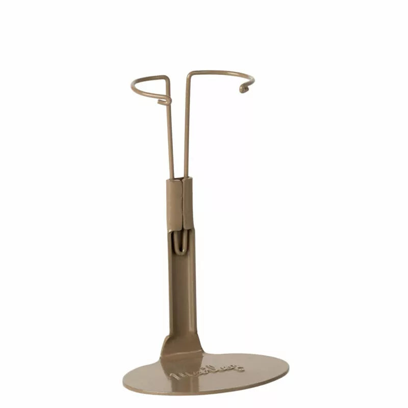 Bronze-colored stand with a circular base.