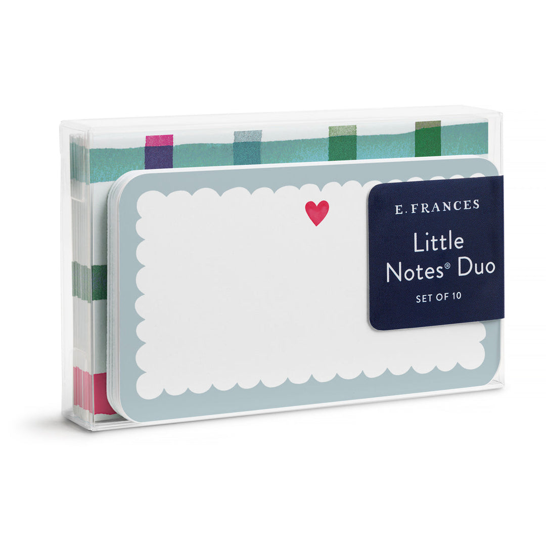 Packaged set of E. Frances Little Notes Duo with a heart design.