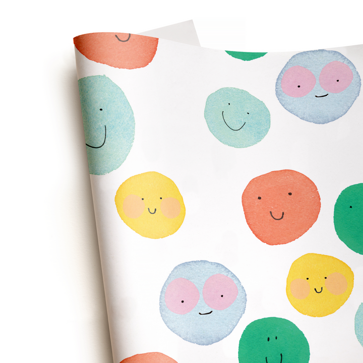 Smiley Gift Wrap, Single Sheet