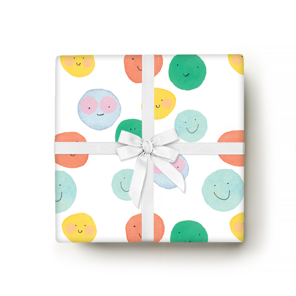 Smiley Gift Wrap, Single Sheet