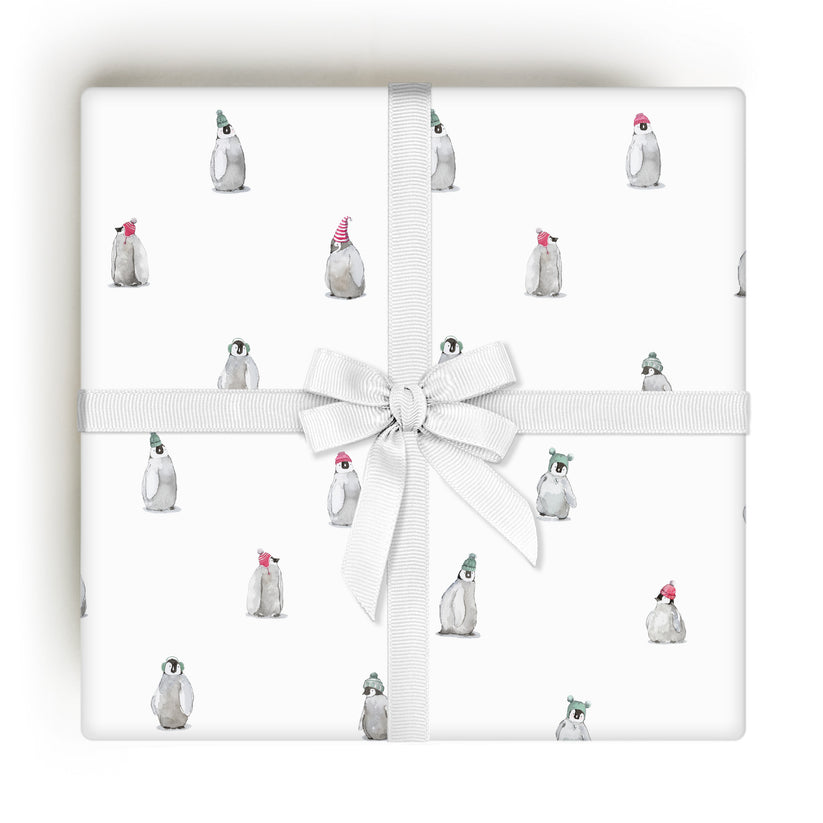 Winter Penguins Gift Wrap, Single Sheet