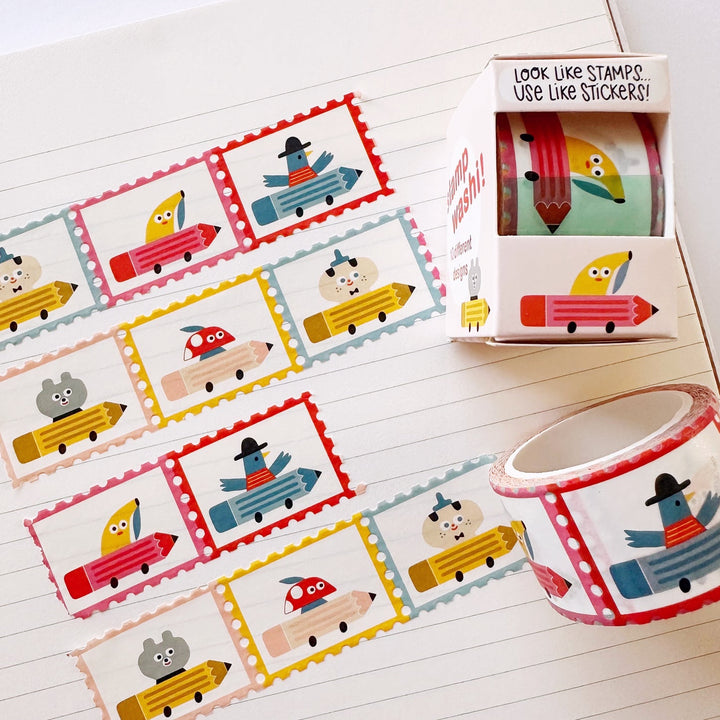 Washi - Pencil Cars Stamps