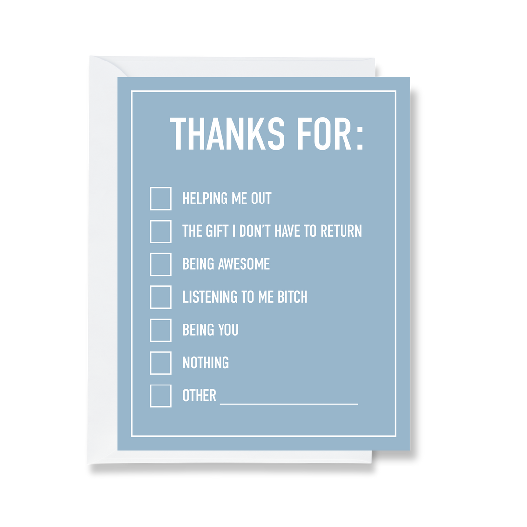 Checklist Thank You Card