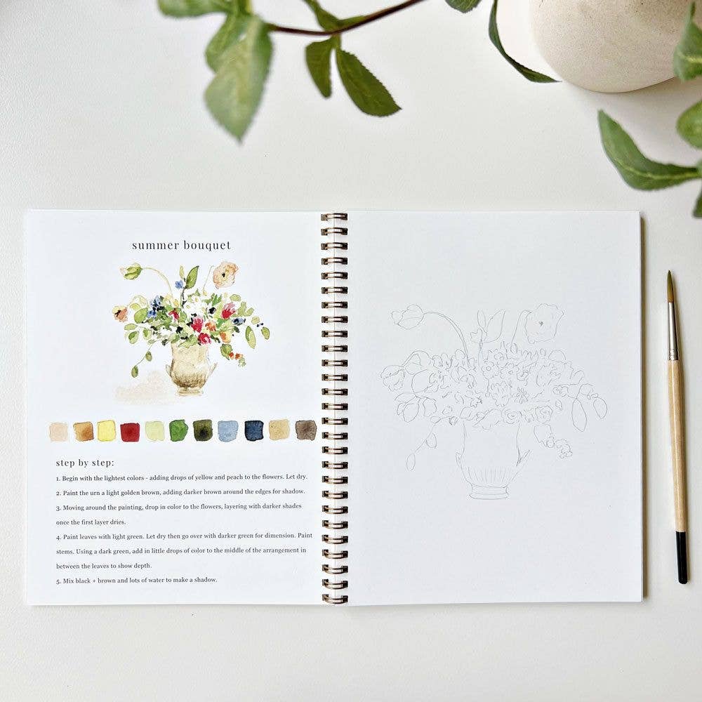 Bouquets Watercolor Workbook