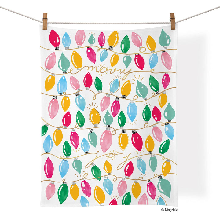 Merry Joy Lights Cotton Tea Towel