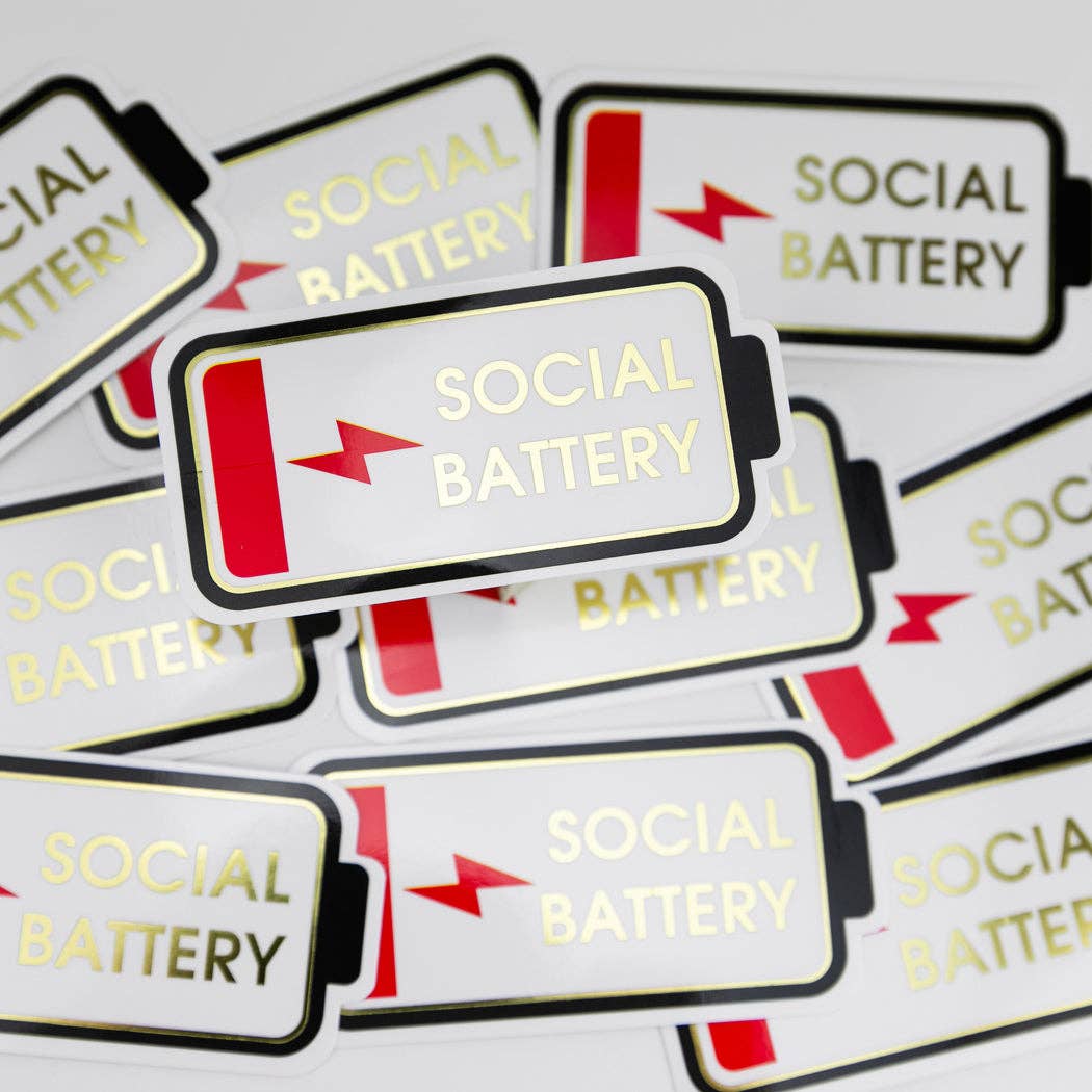 Social Battery Vinyl Sticker