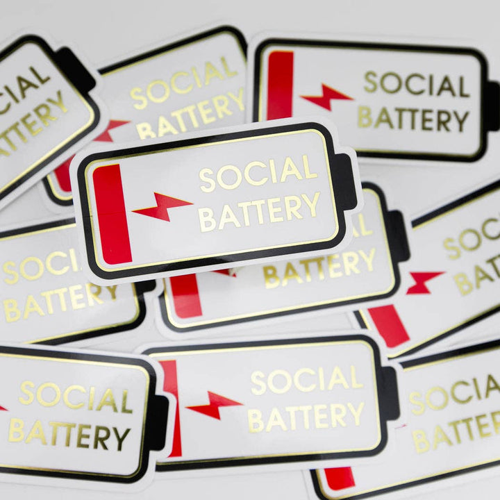 Social Battery Vinyl Sticker