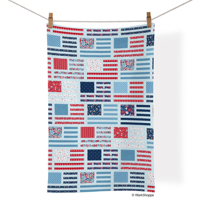Stars, Stripes and Florals Tea Towel
