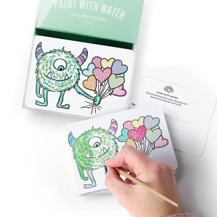 Paint With Water Valentines - Monster, set of 18