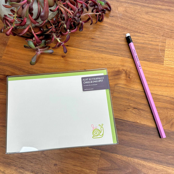 Hello Snail Flat Stationery