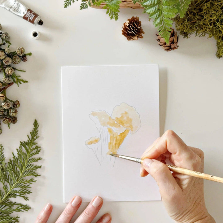 Mushrooms Paintable Notecard, Set of 8