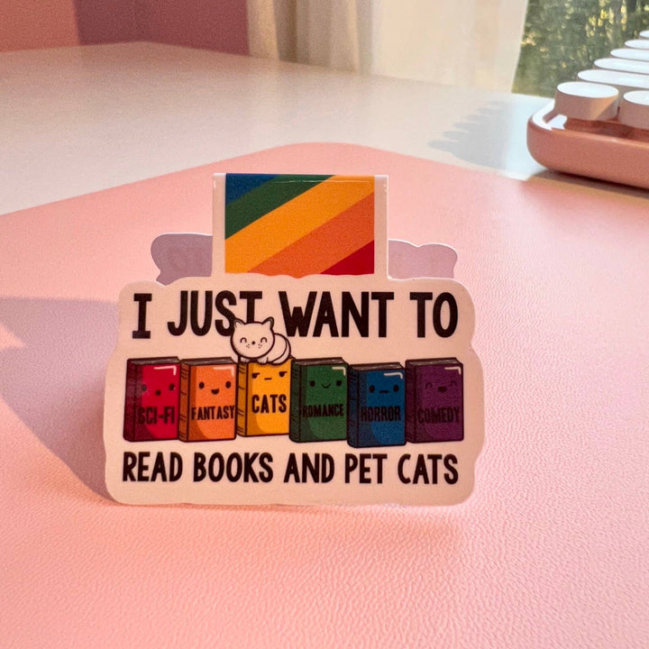 Read Books and Pet Cats Magnetic Bookmark